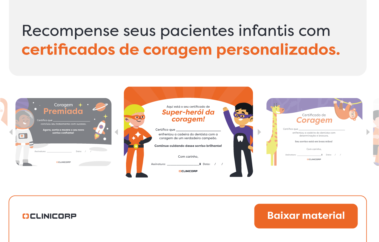 Recompense seus pacientes infantis com certificados de coragem personalizados.