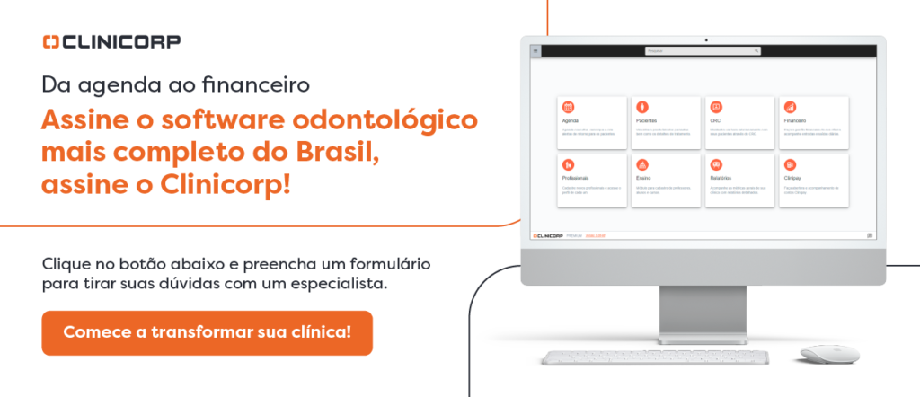 Banner Assine o software odontológico mais completo do Brasil. Assine o Clinicorp.